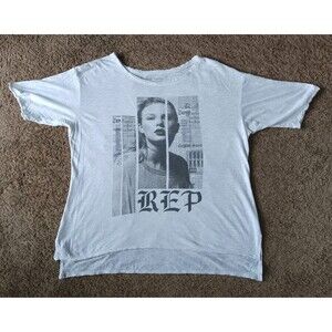 Taylor Swift Reputation Tour T-Shirt Women's Medium Graphic Print White Short...